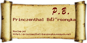 Princzenthal Bársonyka névjegykártya